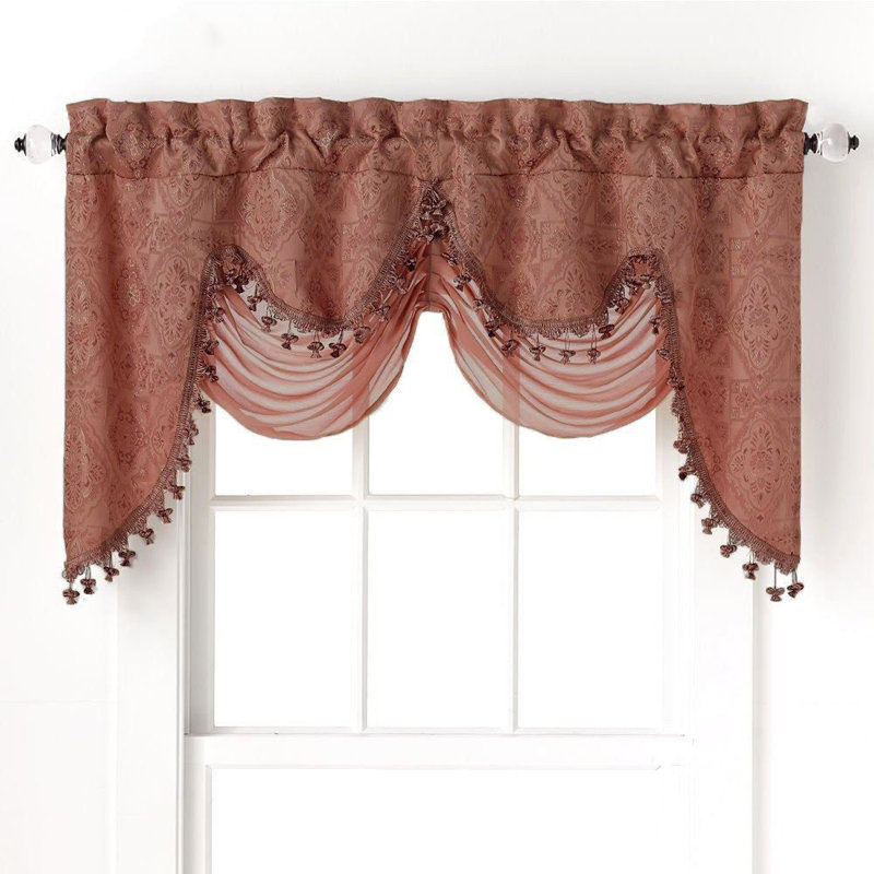 Munsell Damask Swag Window Valance, Spice