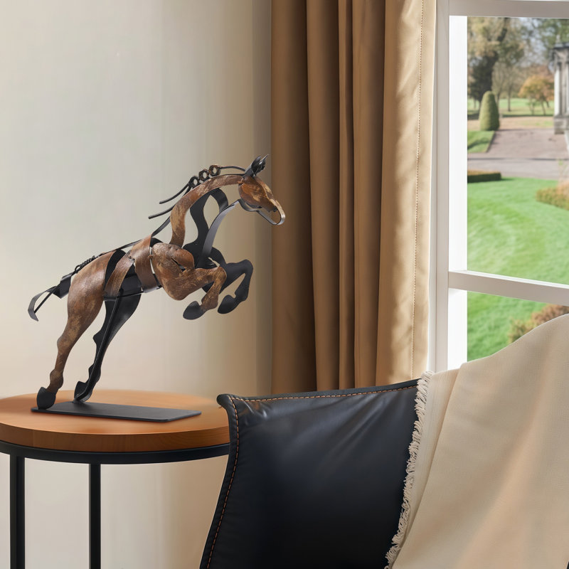 Kabron Handmade Metal Horse Statue Sculpture Décor Gifts For Horse Lovers, Vintage Brown
