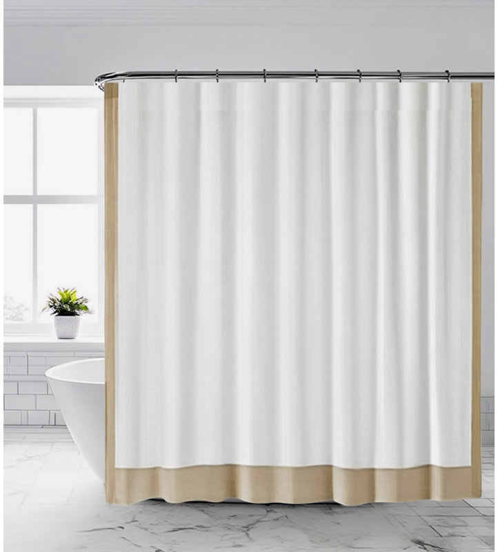 Rideau de douche en coton recyclé, Brun