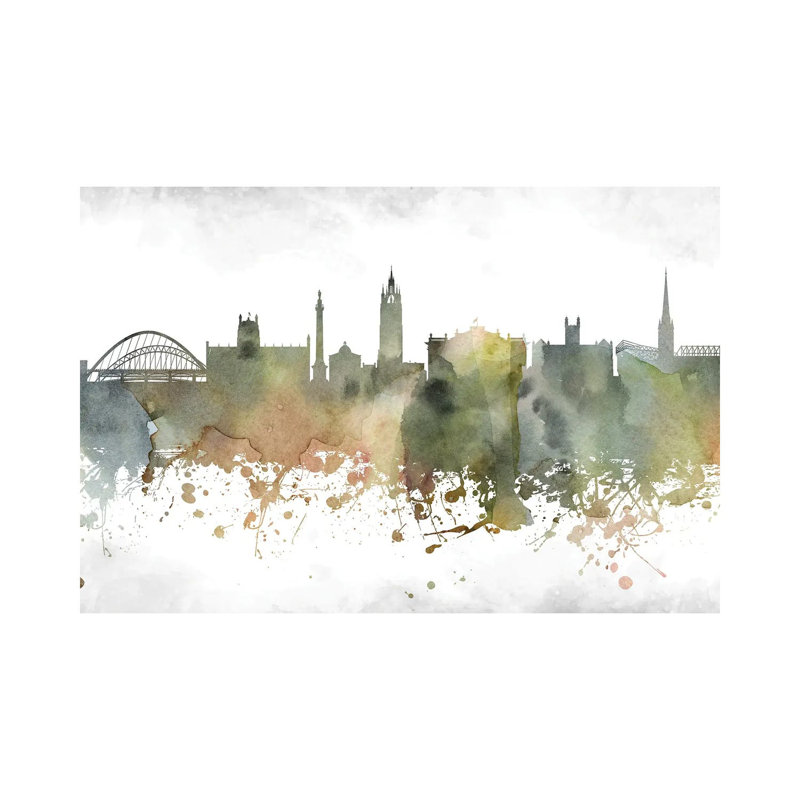 Newcastle Skyline by WallDecorAddict - Wrapped Canvas Print, 20.32 cm H x 30.48 cm W