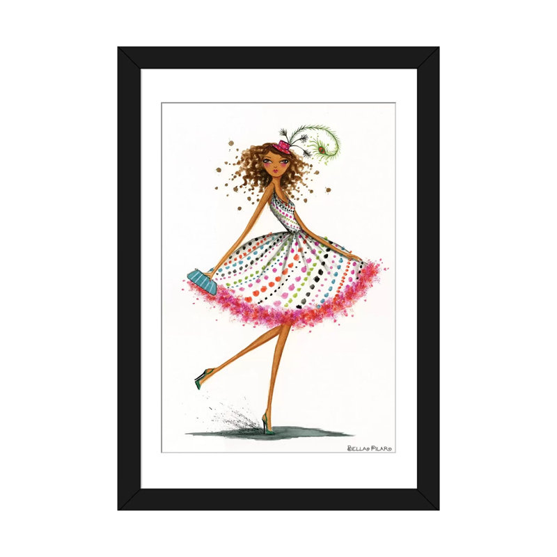 " Party Hat " by Bella Pilar, 24" H x 16" W x 1" D, Black Framed Canvas