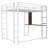 Full Size Metal Loft Bed with 2 Shelves and one Desk-1780176620