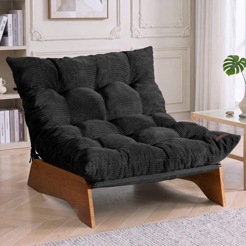 Fauteuil de salon ajustable, fauteuil lounge 3 positions, dossier réglable, fauteuil d'appoint capitonné, Grey-Corduroy