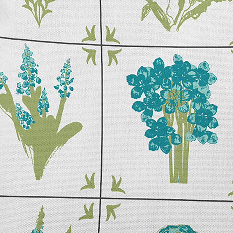 Coussin intérieur / extérieur Leafy Branch, H 18 po x l 18 po, Vert / bleu floral