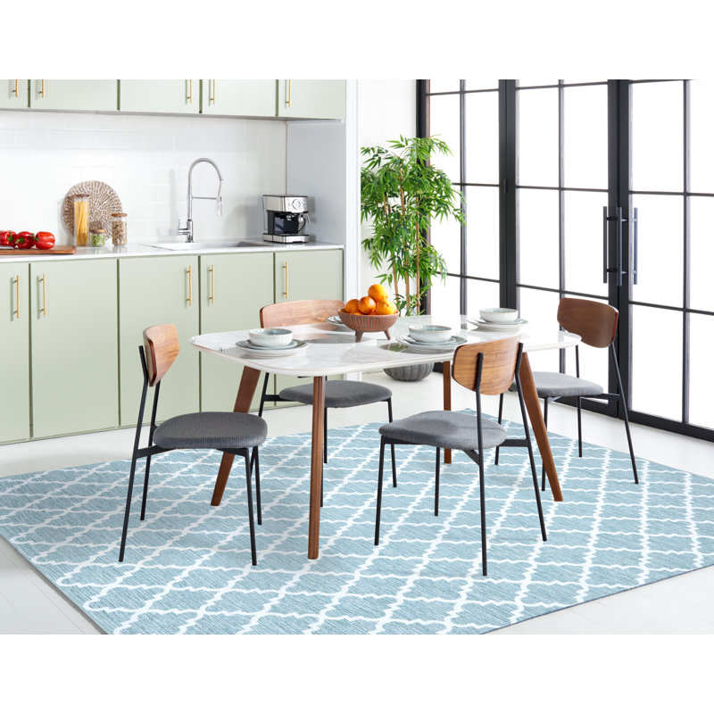 Lockbourne Hand Woven Cotton Geometric Rug, Rectangle 8' x 10'