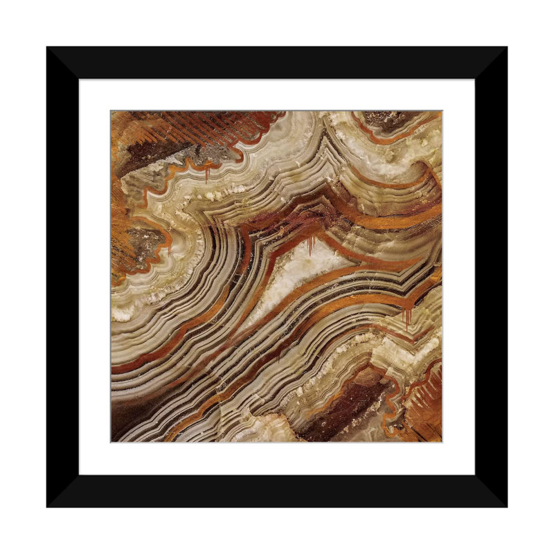 Cuivre bruni, impression sur toile tendue, Papier d'art encadré noir, Blanc, H 16 po x l 16 po x P 1 po
