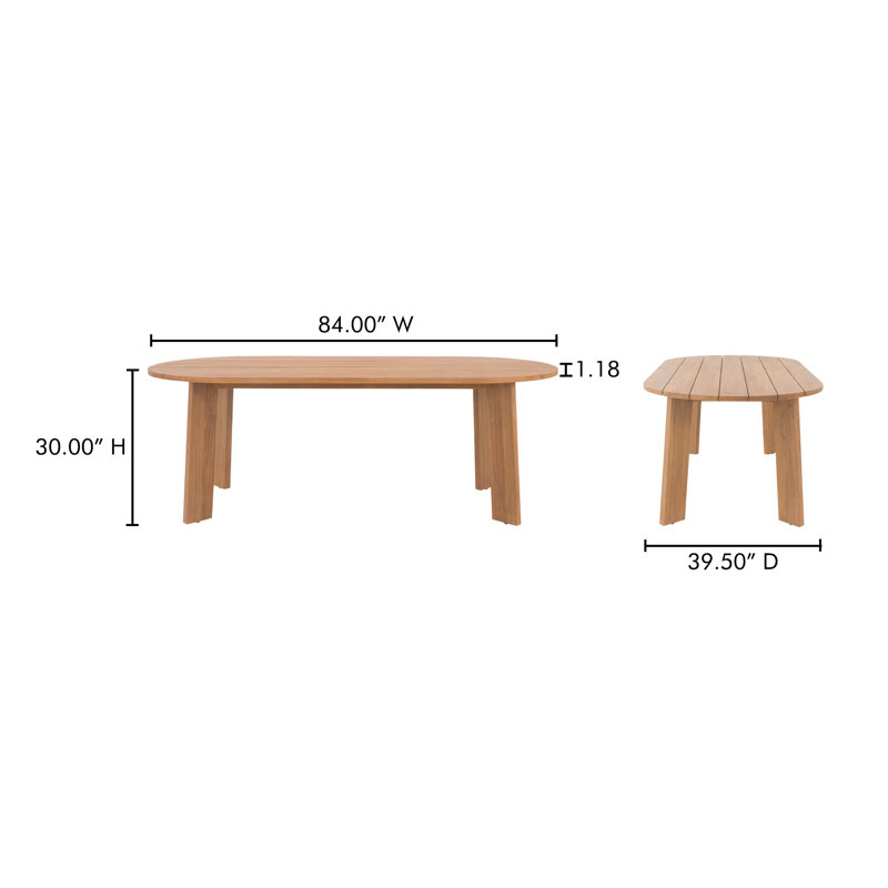 Delta Oval Outdoor Dining Table Natural, Natural