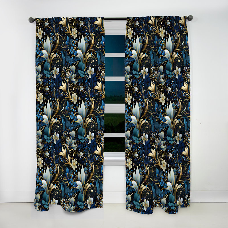 Victorian Elegance Paisley Motif - Rideau floral, L 52 po x L 90 po