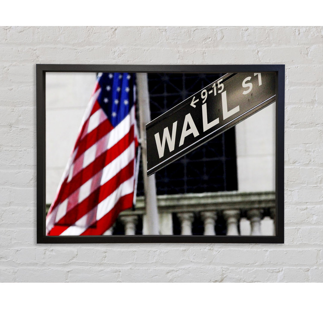 Wall Street Flagge Gerahmter Druck