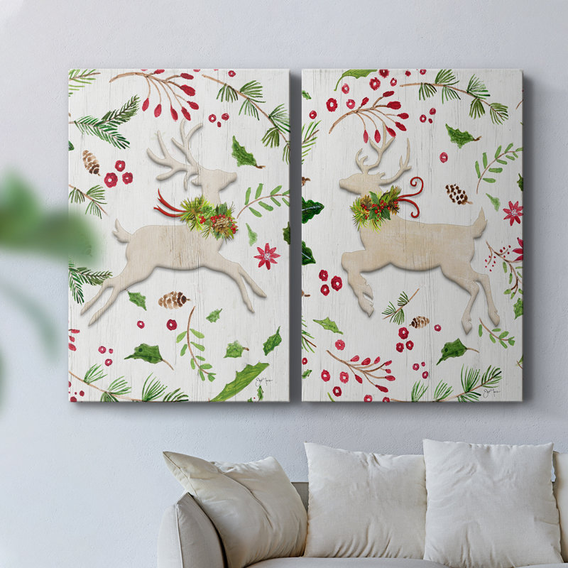 Toile tendue avec châssis I-Premium de Fancicot Holiday Reindeer