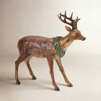 2-Piece Winter Deer Figurine Set