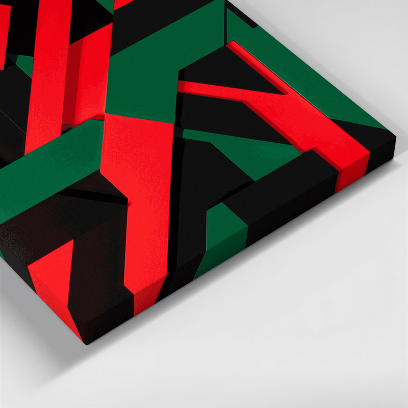 «Geometric Abstraction 16», art mural sur toile noire, H 11 po x l 14 po