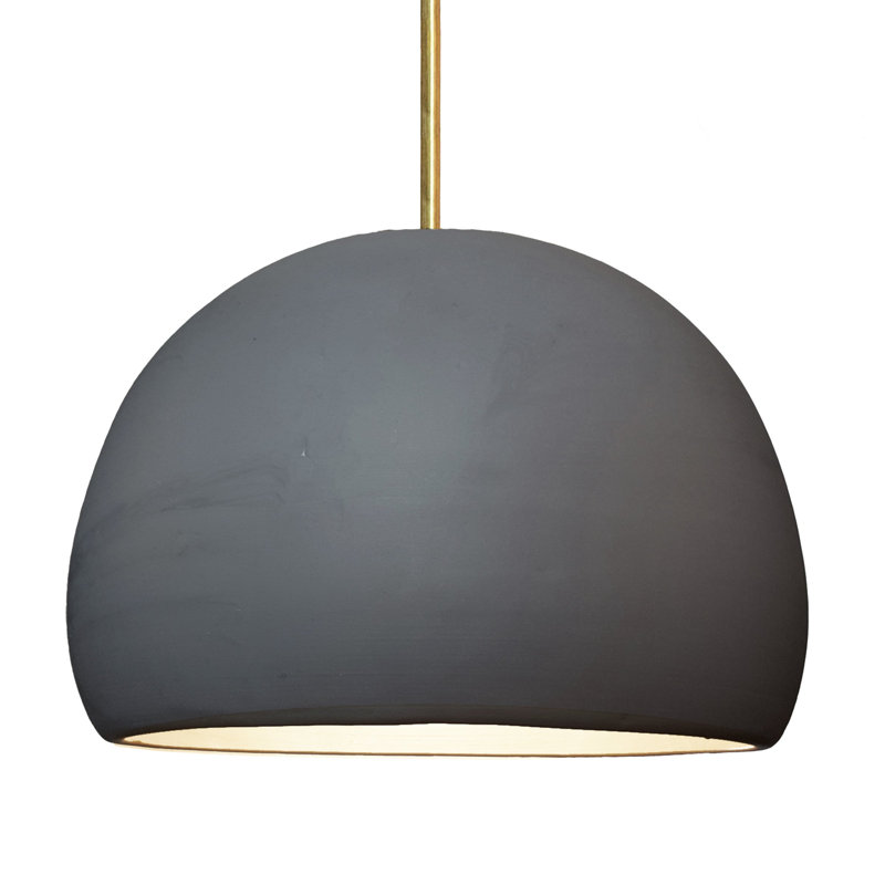 Luminaire suspendu 1 lumière, Noir mat, Laiton