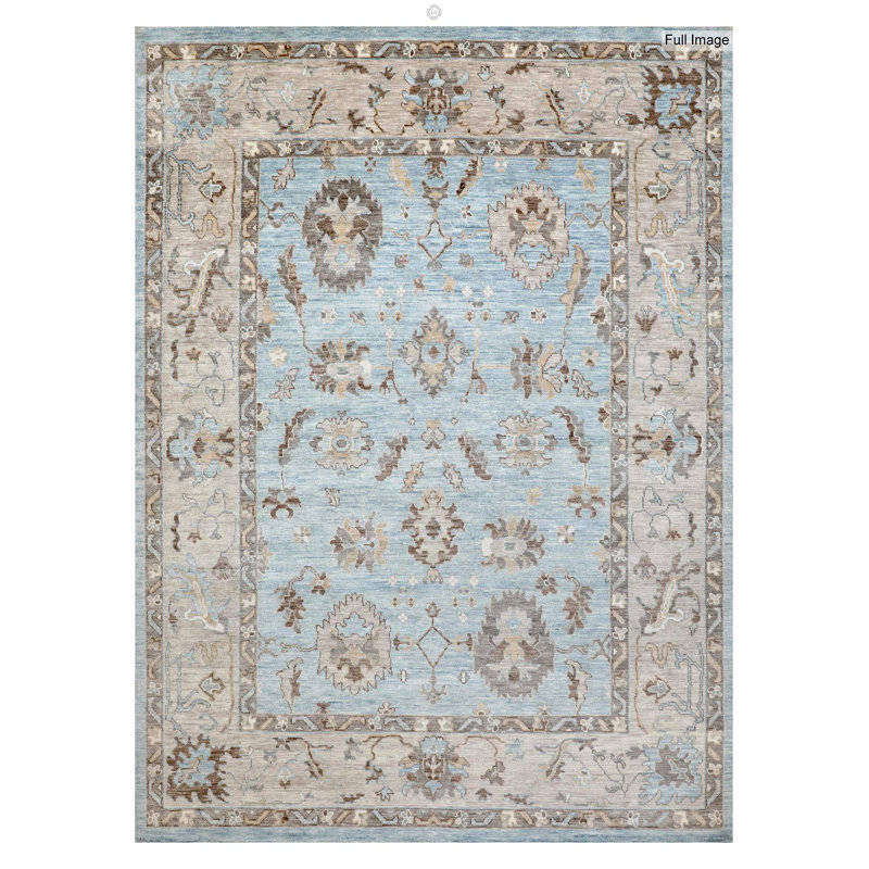 Tapis unique bleu / beige 9 pi 3 po x 11 pi 10 po