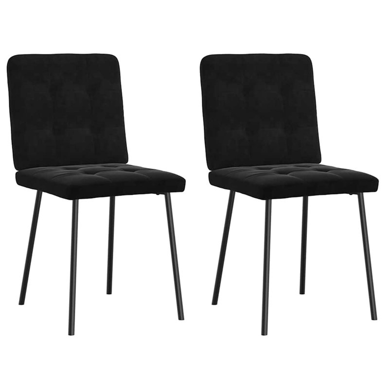  2 chaises de salle à manger en velours noir