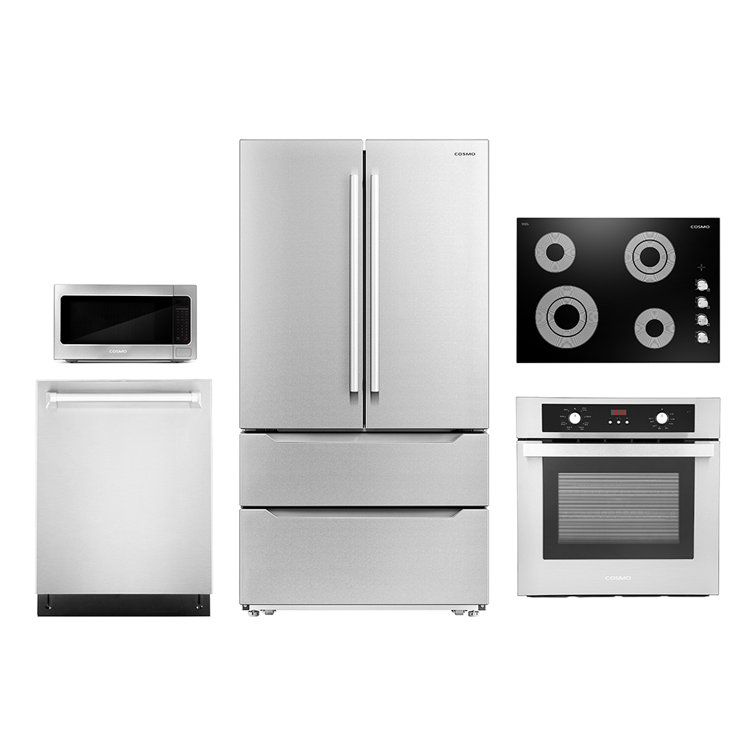 Cosmo 5 Piece Kitchen Appliance Package with French Door