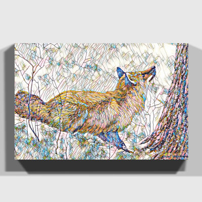 Robert Bateman Fox - Wrapped Canvas Print