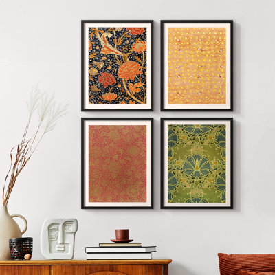 «Vintage Abstract Print XXIV», ensemble de 4 reproductions encadrées