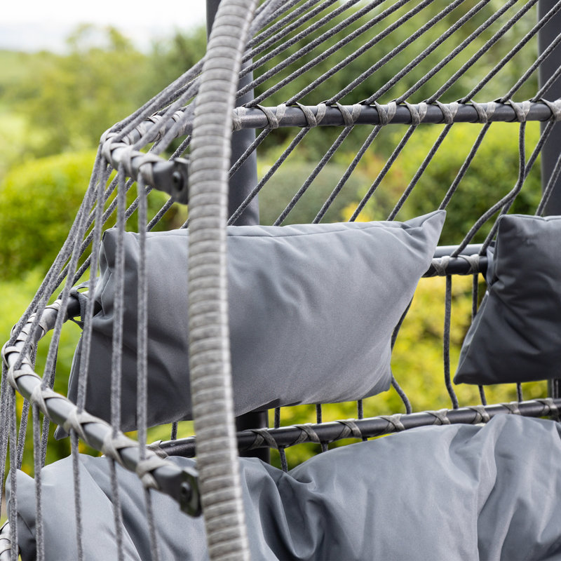 Cando 2 Person Porch Swing with Canopy, Dark Grey