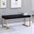 Fashionable Bench In Black And Gold For Bedroom With Seat Champagne Rectangular Cushioned Metal