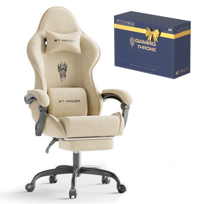 Fauteuil de jeu ergonomique en velours avec repose-pieds Soontrans
