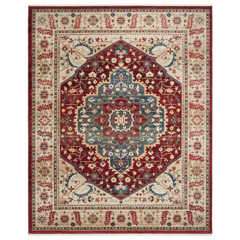 Tapis beige / rouge en polypropylène tissé à plat Ralph Lauren, Rectangle 8 pi x 10 pi