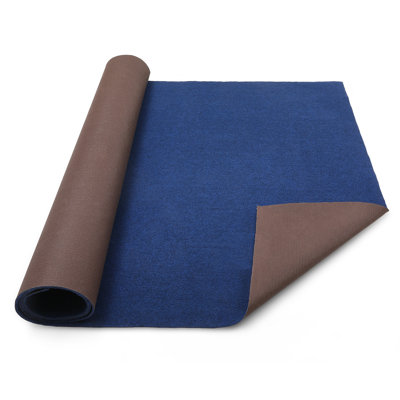  5' x 10' Marine Carpet Roll, 0.2 Inch Thick Waterproof Indoor Outdoor Area Rug with Anti-Slip TPE Backing, Easy to Cut Blue Boat Flooring for Patio, Porch, and Deck