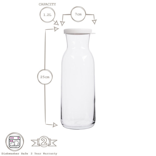 Customised Glass Carafe 1.2L 700ml Glass Fridge Bottles