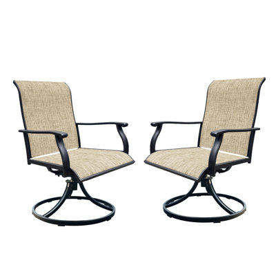 2 fauteuils pivotants pour terrasse - , Cadre adapté pour porche, jardin, 2 toiles pivotantes à 360°, idéal pour la pelouse,