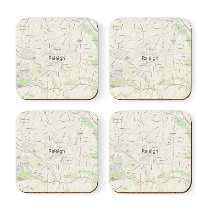 Sous-verre carte des États-Unis, Raleigh