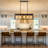Ayling 5-Light 38" W Vintage Industrial Island Linear Chandelier with Rectangle Light Shade for Kitchen Island Dining Room-97780875