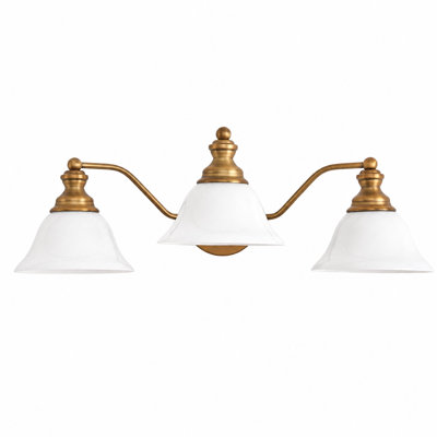 3-Light Antique Bronze Bathroom Vanity Light