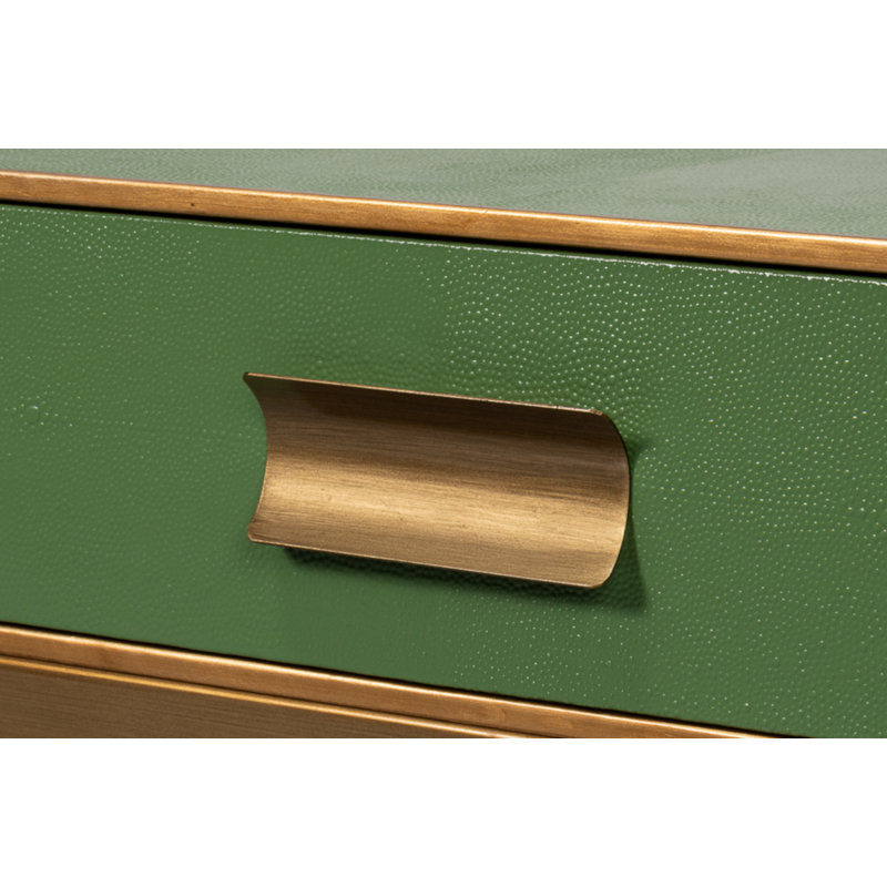Gideon Green and Gold Square Wood Coffee Table