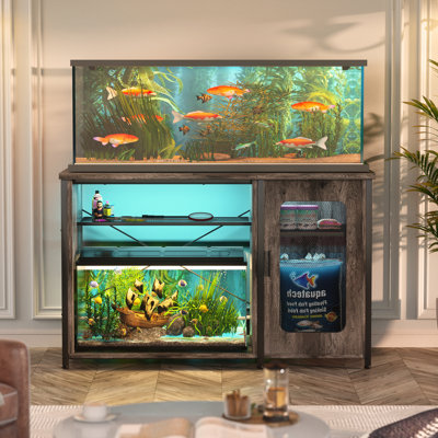 Rectangle Aquarium Stand And Reptile Stand With Power Outlets & LED Light