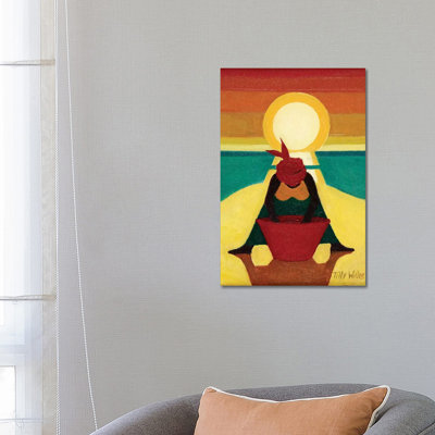 African Sunset 1 Piece Wrapped Canvas Painting