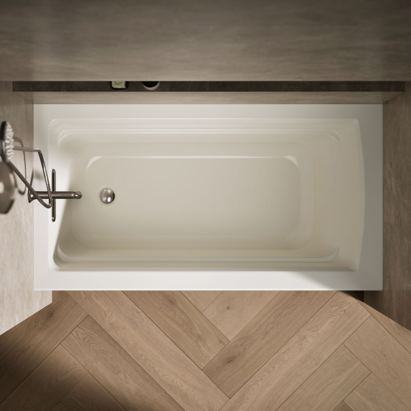 Archer 60" x 32" Alcove/Tile Soaking Bathtub, Biscuit, Left