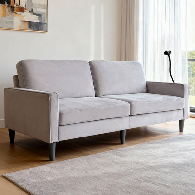 Canapé moderne pour causeuse pour le salon, fauteuil inclinable en chenille, housse amovible, coussins à ressorts, structure en bois massif, assemblage facile pour les petits espaces