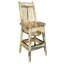 Tabouret de bar de la collection Kishea avec dossier, hauteur de siège de 30 pouces, finition laquée transparente naturelle-577479138