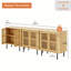 Meuble télé moderne du milieu du siècle, 240 cm de large, en bois, avec rangement pour téléviseurs jusqu'à 254 cm (100 pouces), chêne.-1283441643