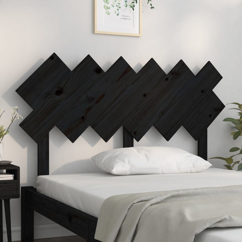 Josleny Solid Wood Headboard, Black