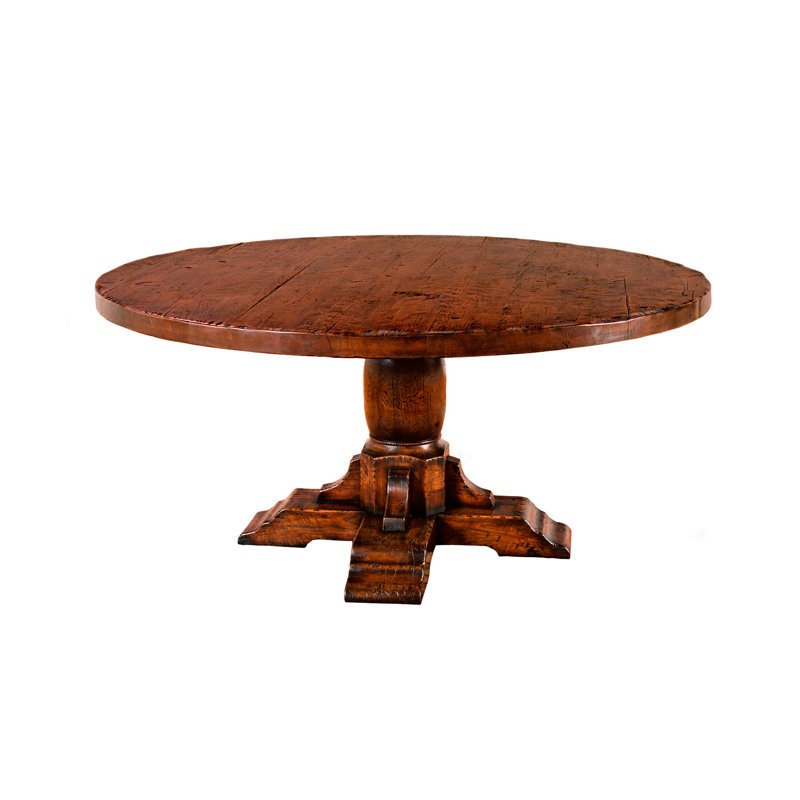 Round Solid Wood Base Dining Table, 72" W x 72" L