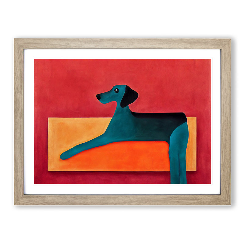 Dog Abstract Vol.4 - Framed Print, 46cm H x 64cm W, Oak