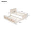 Lit plateforme en bois avec lit gigogne escamotable, armoire de rangement-985916665-985916667