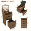 3-In-1 Vanity Desk With Lighted Mirror And Stool, Flip Top Makeup Table, Compact Storage For Bedroom, Bathroom, Dressing Room