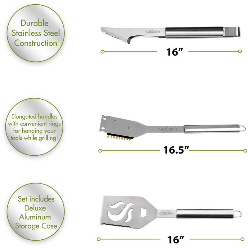 Cuisinart 14-Piece Stainless Steel Grilling Tool Set with Case