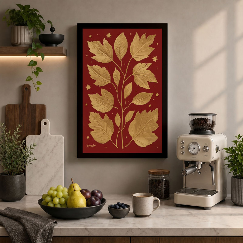 Gilded Botanica Botanical - Wrapped Canvas, 30x20 - 76.2 x 50.8 cm, Taupe Border
