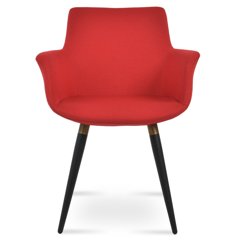 Upholstered Arm Chair, Era Red, Black/Gold