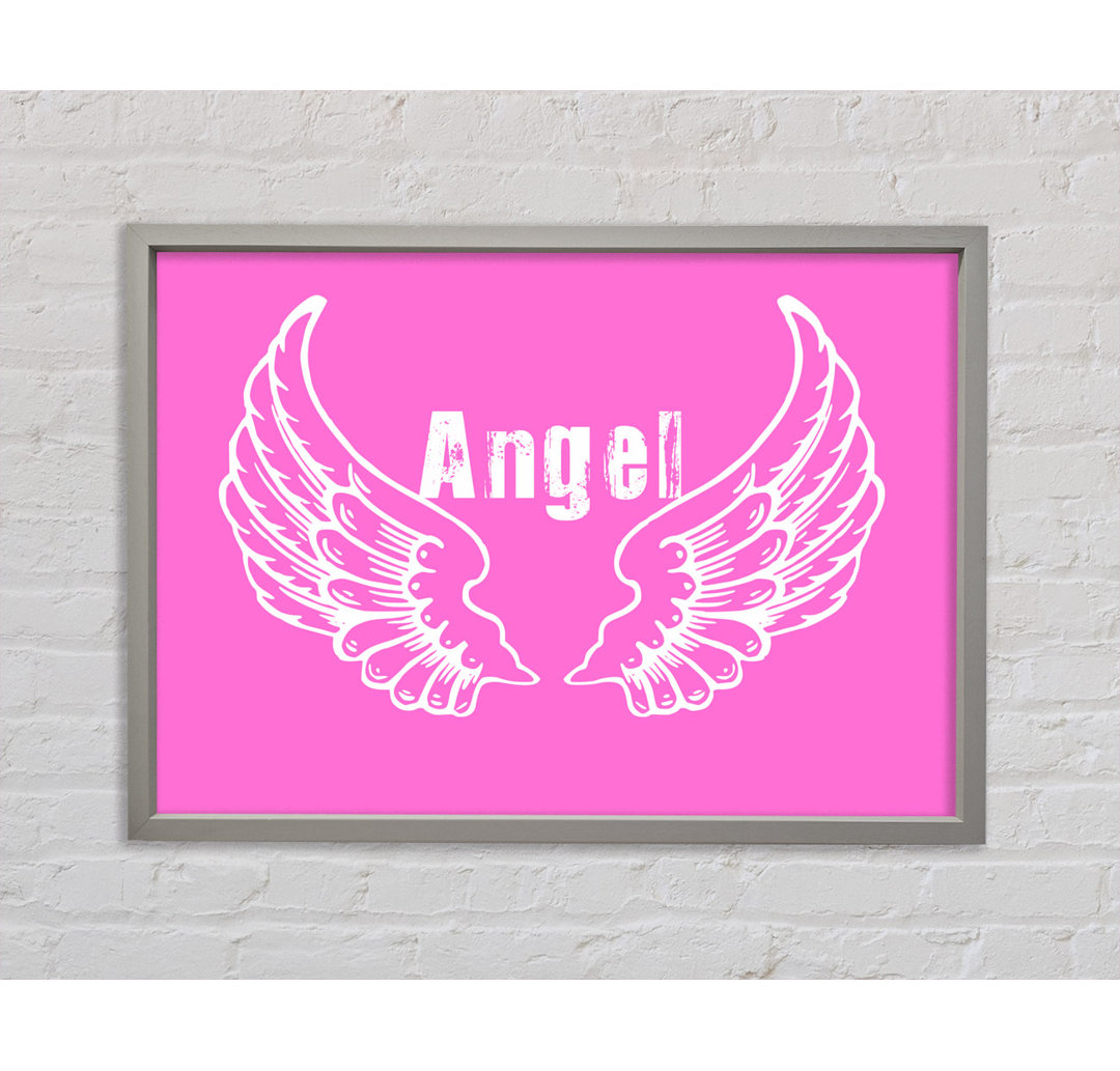 Angel Wings 2 Vivid Pink Gerahmter Druck