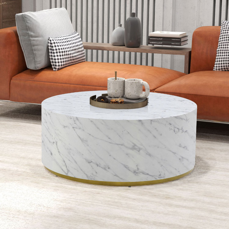 Round Cocktail Table with Manufactured Wood Table Top
