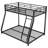 Twin Over Full Floor Bunk Bed, Modern Metal Bed, Easy Assembly, Noise Free-2094319066